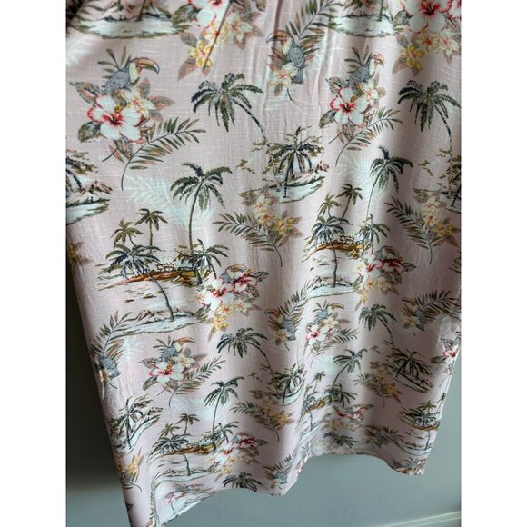 Tribal Femme Womens Pop Over Pink Paradise Cap Sleeve A-Line Midi Dress Sz L - Picture 13 of 15